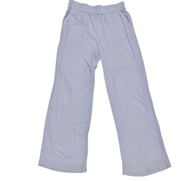 H&M Light Gray Blue Elastic Waist Wide Leg Pants - Picture 4 of 10